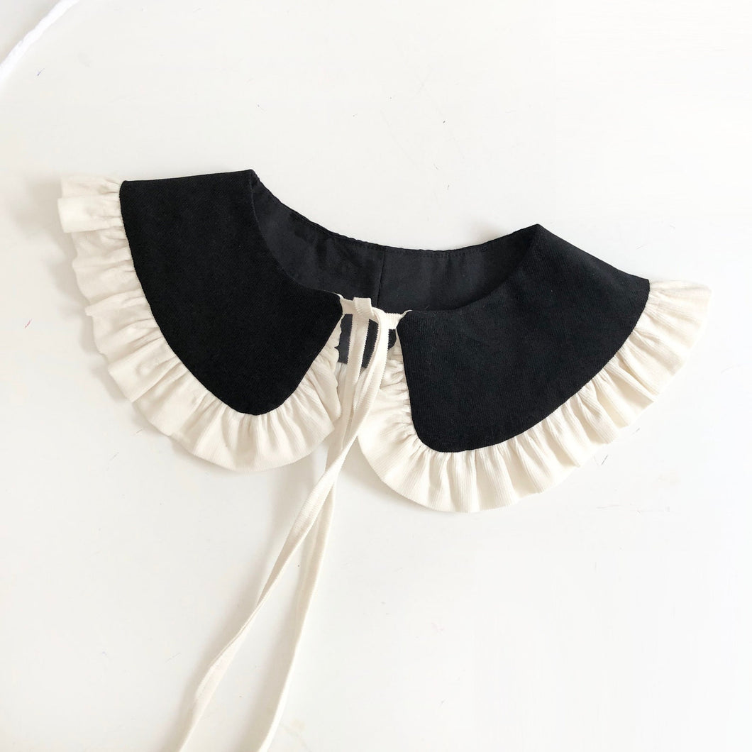 Black Corduroy Cotton Detachable Collar